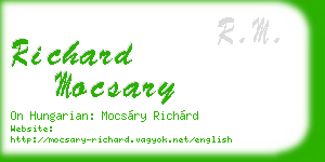 richard mocsary business card